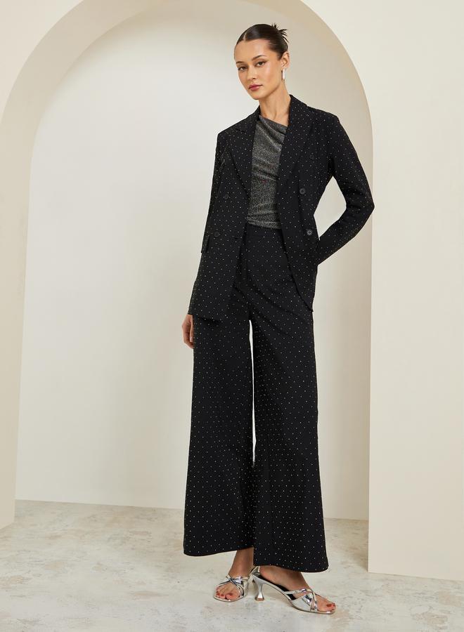 ستايلي بليزر مزين بقصة عادية - Image 1